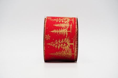 Trees. Snowflakes Wired Ribbon_KF6331G-7_red